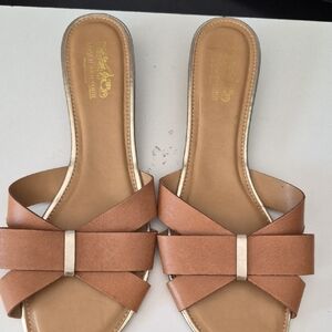 Coach AND Four Tan Sandals Size 11 Made In Italy